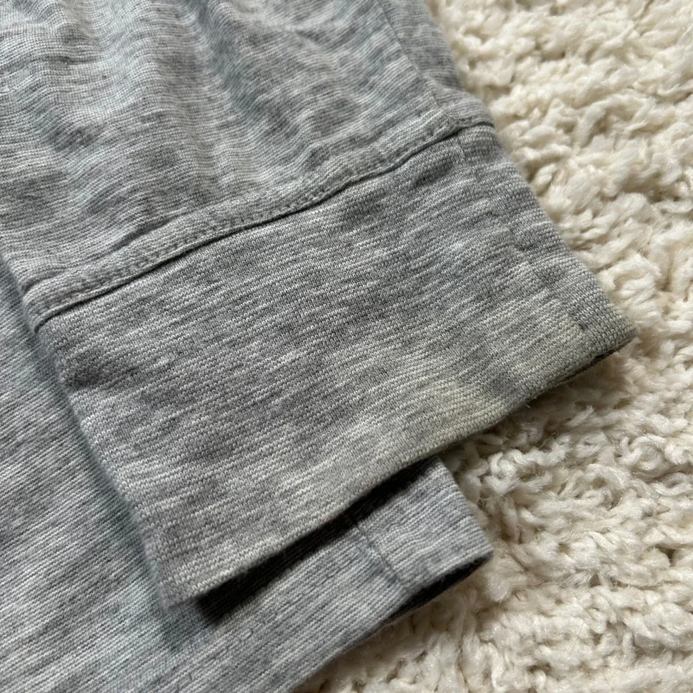 Banana Republic Henley Shirt Large Grey Long Sleeve Cotton Heather Soft